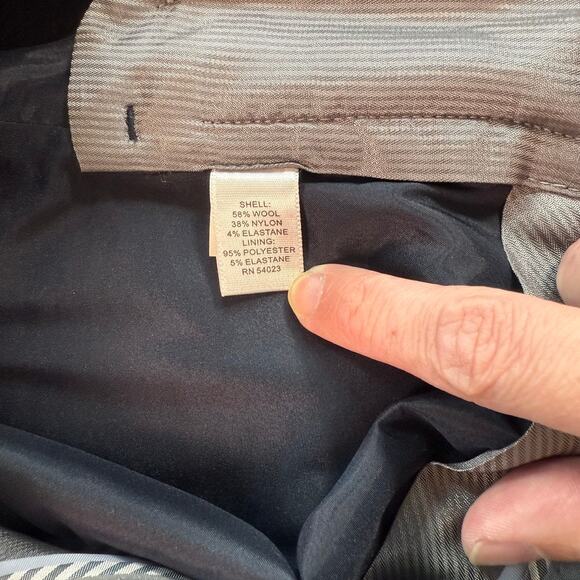 Banana Republic The Logan Fit Wool Blend Plaid Dress Pants Gray Size 6 - Picture 7 of 8